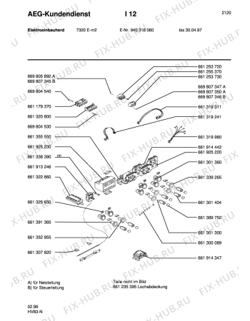 Взрыв-схема плиты (духовки) Aeg 7320E-M - Схема узла Section6